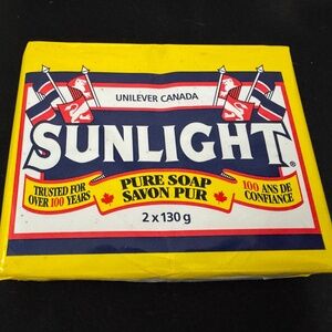 Sunlight Unilever Pure Soap Laundry Detergent Hand Washing Bar 2 x 130g
